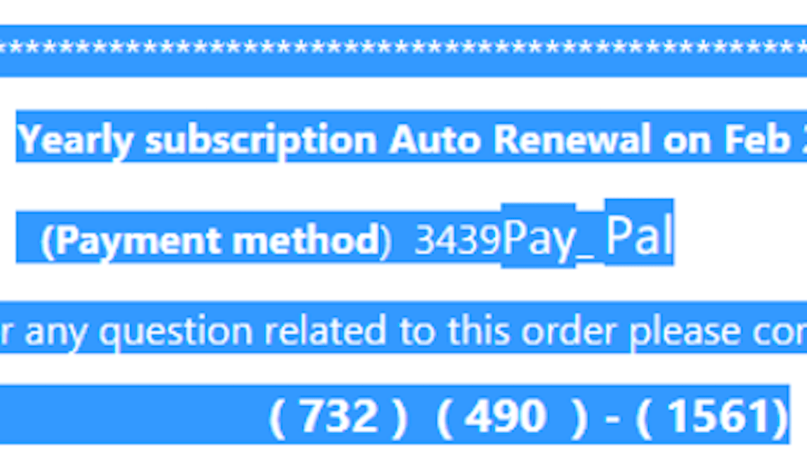 phishing email with text-color trick